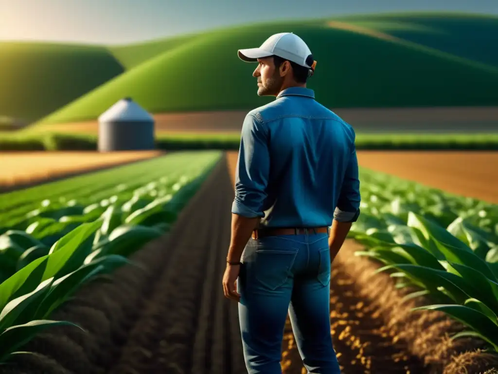 Tecnología agrícola sostenible para el campo: imagen ultradetallada 8k sobre agricultura inteligente