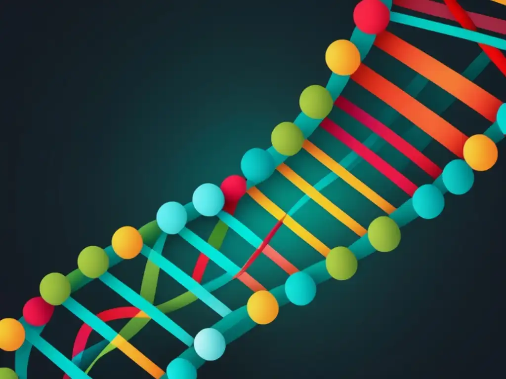 Avances en detección y tratamiento del VIH/SIDA: imagen abstracta de estructura de ADN en colores vibrantes, simbolizando los avances tecnológicos