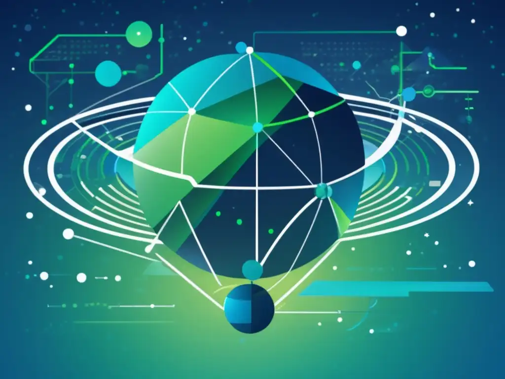 - Avances tecnológicos en recolección de datos satelitales Avances en satélites de recolección de datos: imagen abstracta que muestra tecnología avanzada y conexión entre meteorología, agricultura y geografía