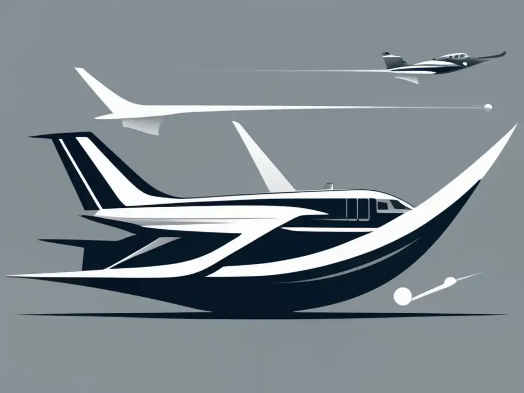 Evolución herramientas tecnologías aviación: imagen minimalista y abstracta que simboliza el progreso y la innovación en la tecnología de la aviación