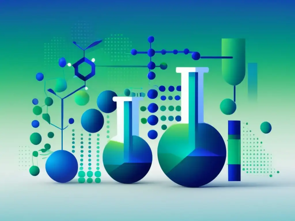 Bioingeniería en desarrollo de medicamentos: Representación abstracta y minimalista que integra naturaleza y tecnología en la innovación farmacéutica
