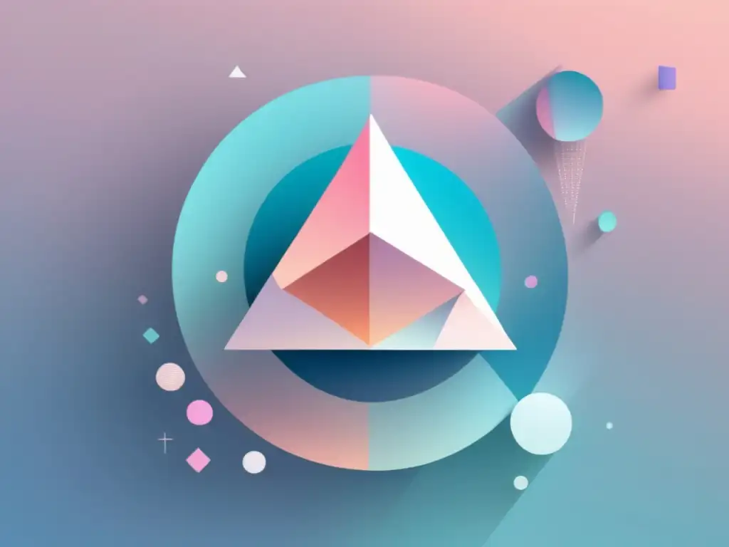 Beneficios de la tecnología blockchain en el transporte: imagen abstracta con colores suaves y símbolo de blockchain en estilo minimalista