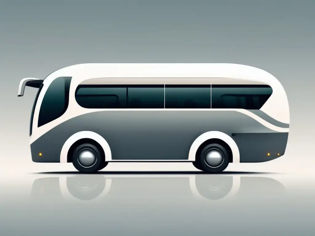 Diseño minimalista de autobús futurista Evolución tecnológica de los autobuses: diseño minimalista y sofisticado