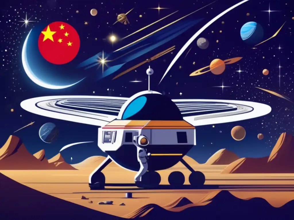 Evolución carrera espacial China: nave futurista, base lunar, astronautas, logros y maravilla del espacio