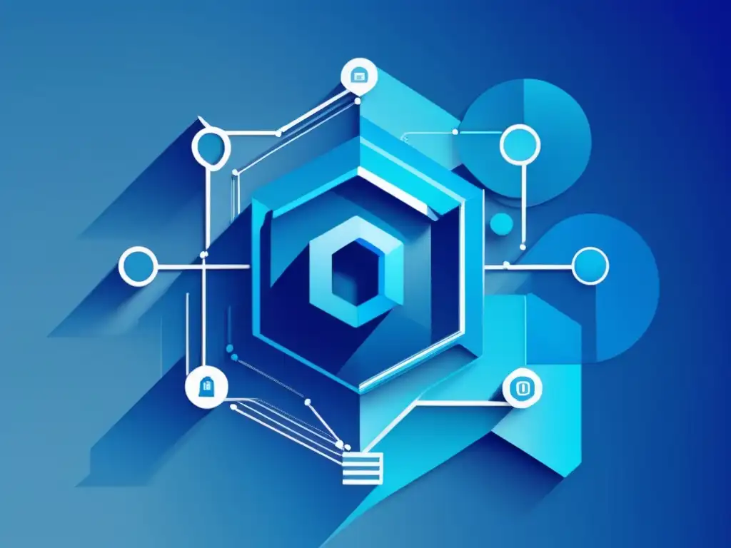 Importancia ética en ciberseguridad: imagen abstracta azul con formas geométricas interconectadas, simbolizando la protección y confianza digital