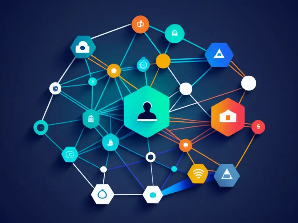 Importancia ciberseguridad y ética gobierno: imagen 8k minimalista abstracta, nodos interconectados, protección datos, prevención ataques, confianza