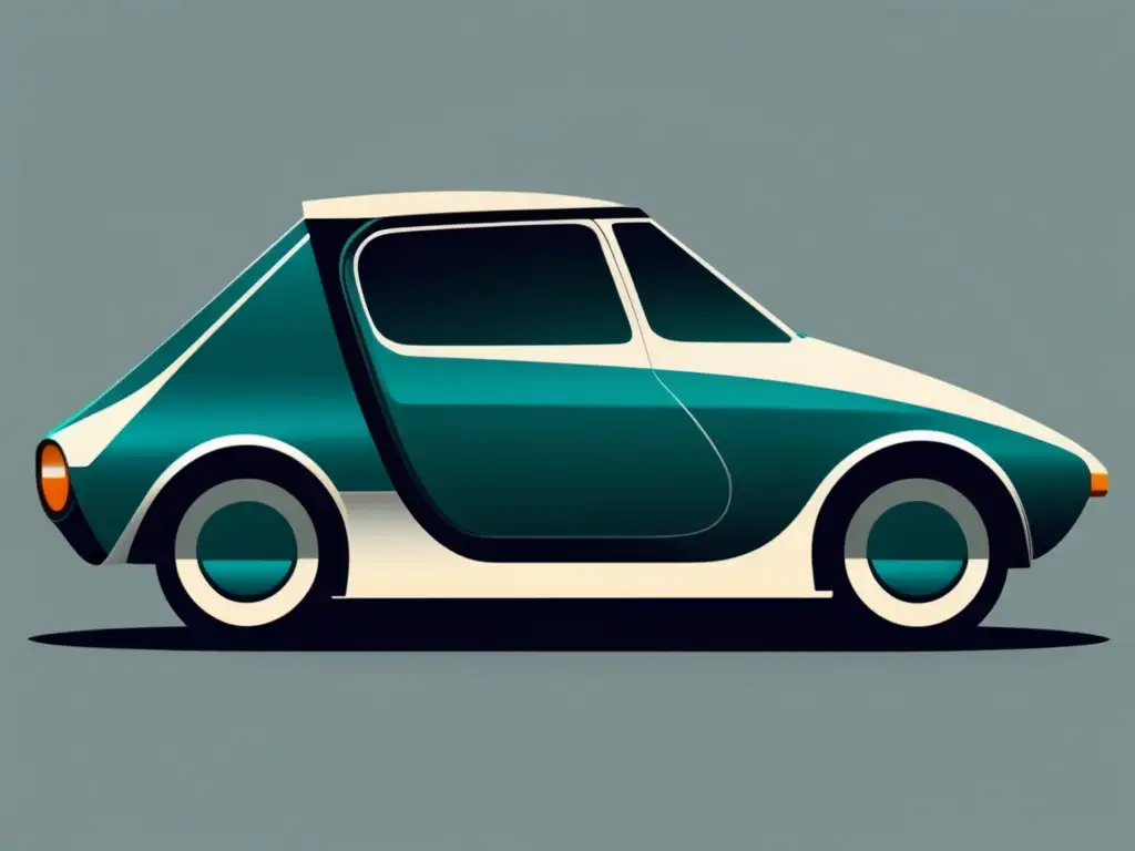 Coche eléctrico vintage de los 70: diseño futurista, aerodinámico y vanguardista