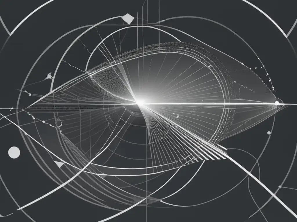 Evolución sistemas antiaéreos defensa: Imagen detallada de estilo minimalista y abstracto, redes de formas geométricas interconectadas en un fondo negro