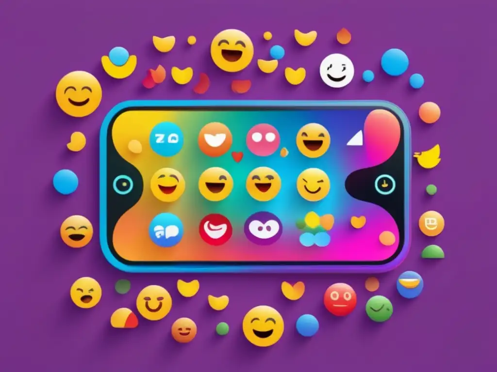 Importancia de emojis en comunicación digital: variedad de emojis en pantalla de smartphone