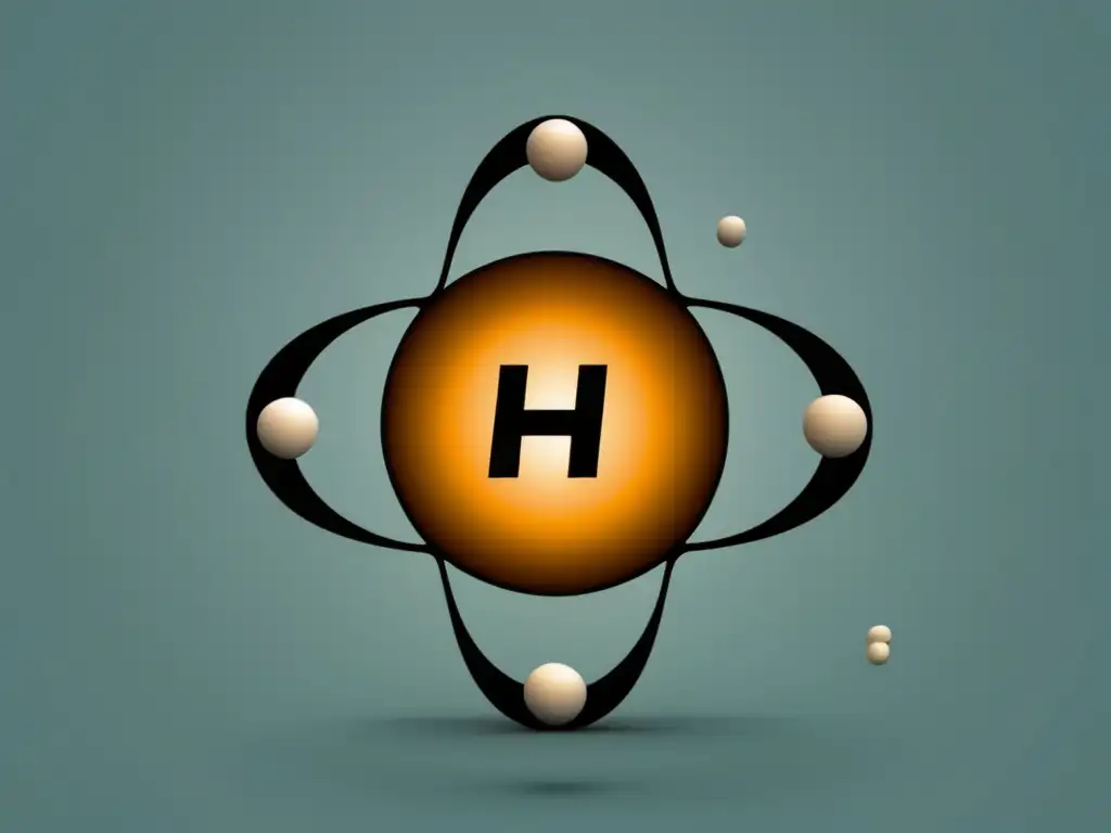 Estructura molecular del hidrógeno: un símbolo minimalista que destaca la versatilidad y desventajas como combustible