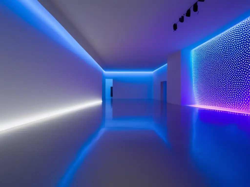 Beneficios del arte luminoso contemporáneo con tecnología LED: una experiencia visual cautivadora en una galería minimalista