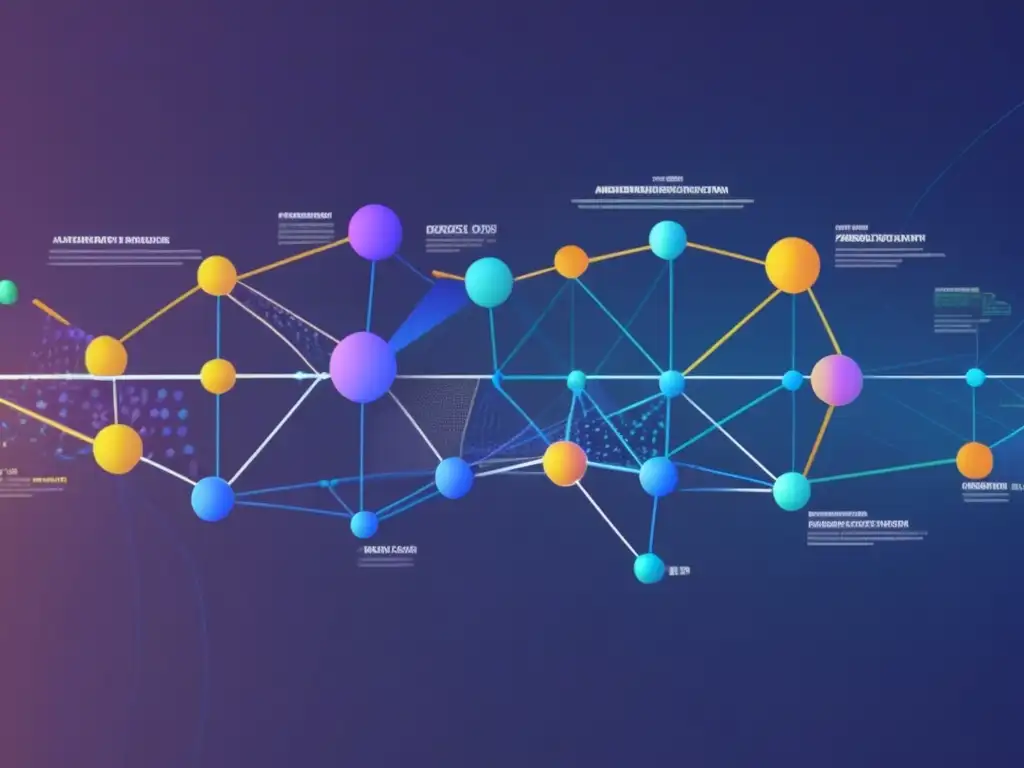 Tecnología realidad aumentada historia: evolución y avances representados en una red de nodos interconectados