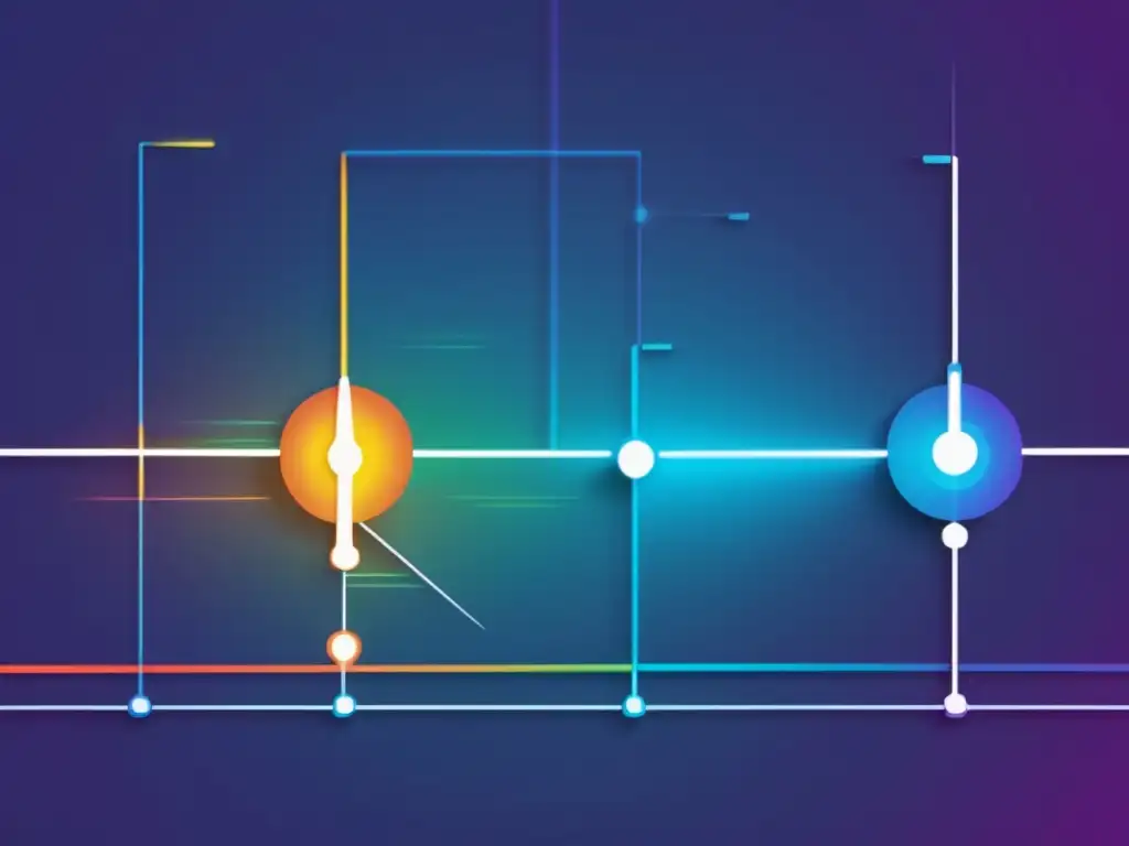 Impacto de la electrificación en la historia: imagen abstracta minimalista que representa la evolución de la electricidad a través de las épocas