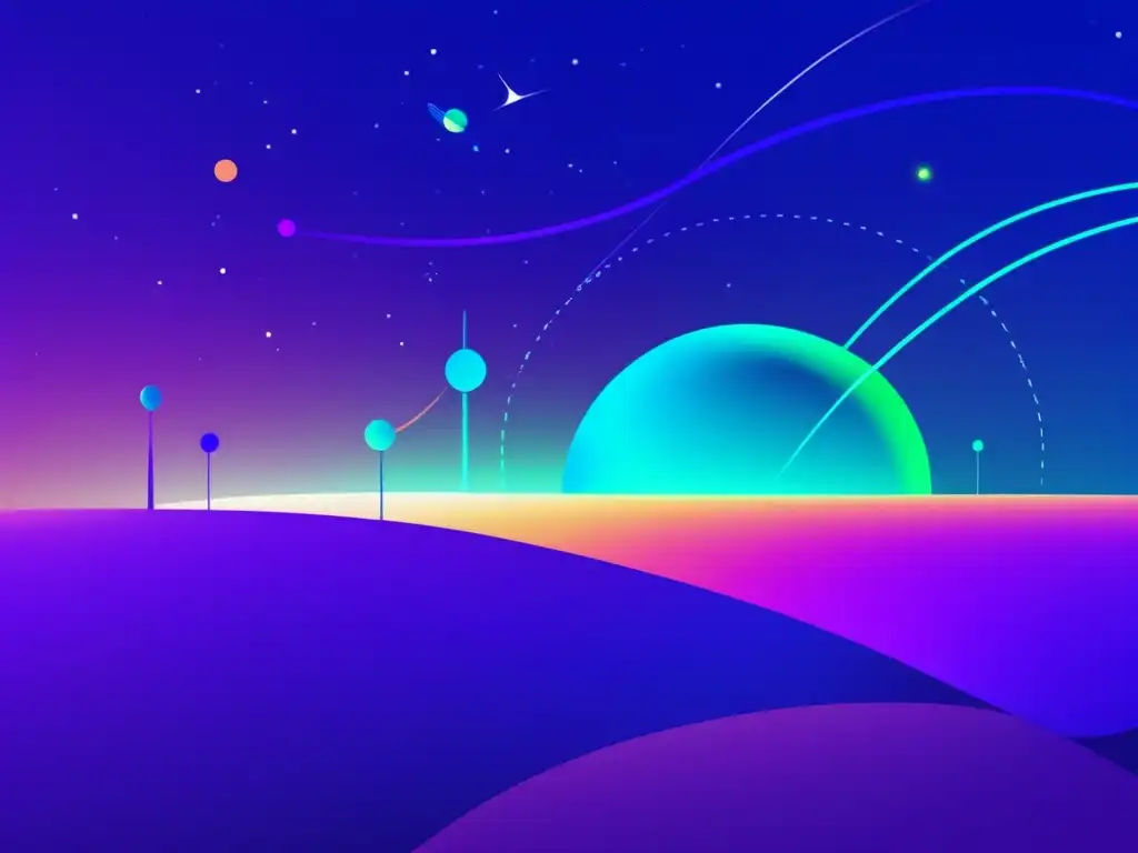 Evolución GPS: Futuro navegación Futuro de los sistemas de navegación GPS con paisaje abstracto y satélites en órbita