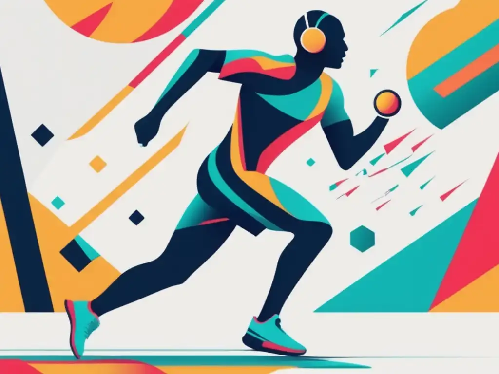 Evolución IA en deporte: atleta futurista, datos, estrategia