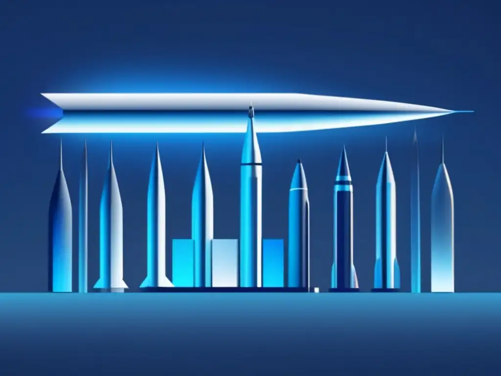 Evolución de misiles: representación abstracta y elegante de su progreso histórico