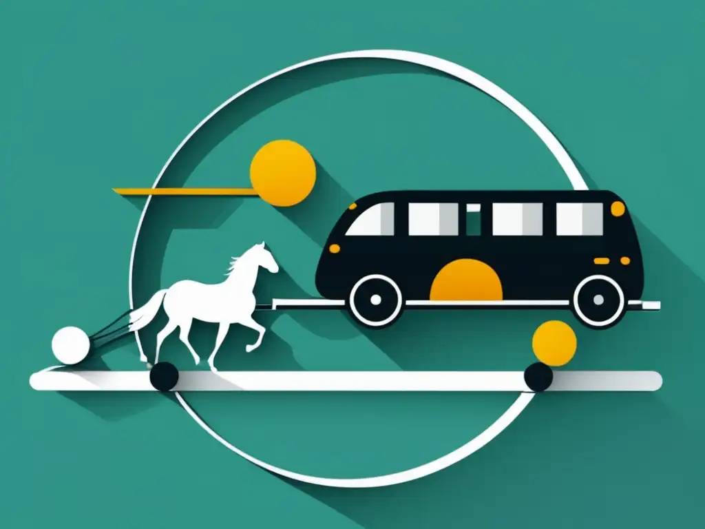 Evolución transporte: pasado, presente y futuro Evolución tecnológica de los autobuses: imagen vanguardista que muestra la evolución de la tecnología en el transporte