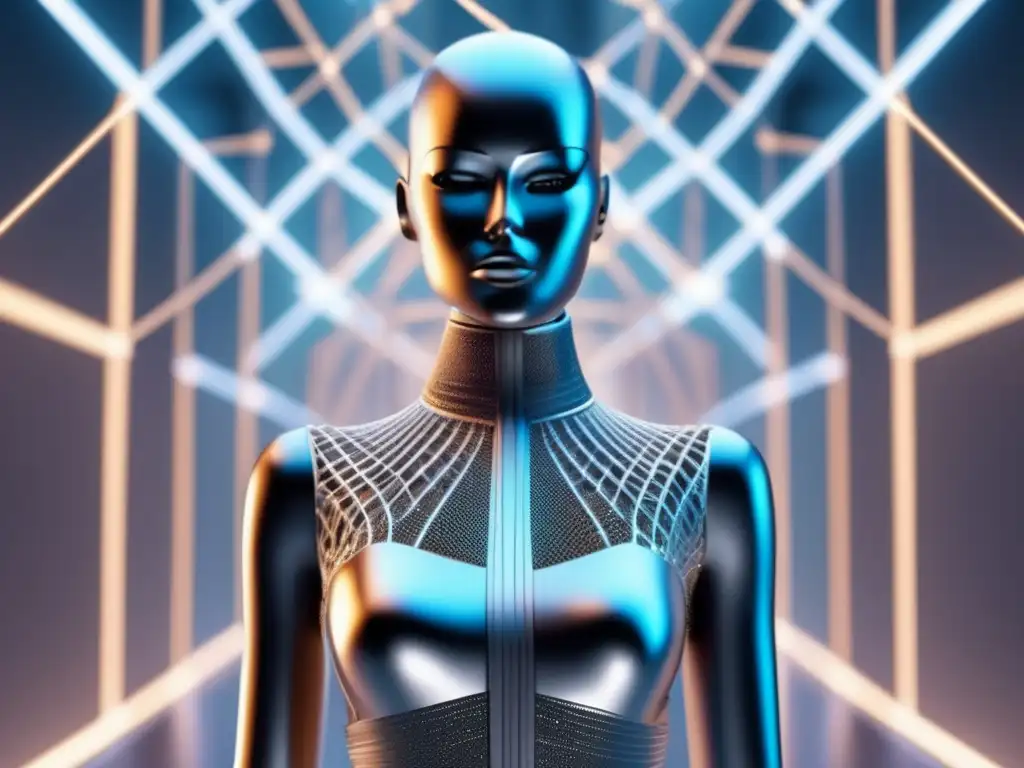 Maniquí metálico digitado fusiona tecnología y moda