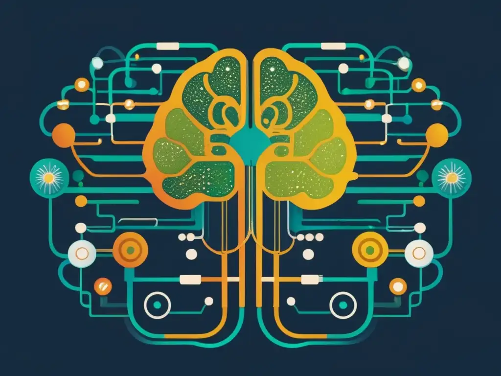 Avances bioingeniería salud pública: Imagen abstracta que fusiona tecnología y naturaleza, representando la mejora de la salud pública