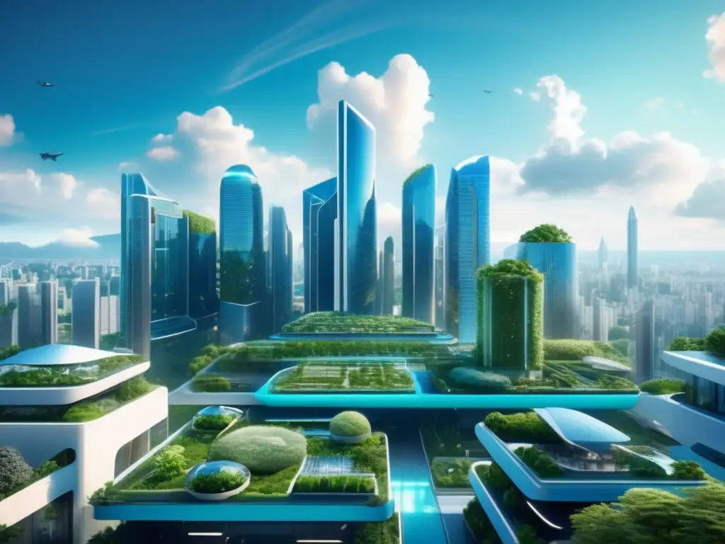 Futurista ciudad verde: Transformación sostenible de la industria del transporte