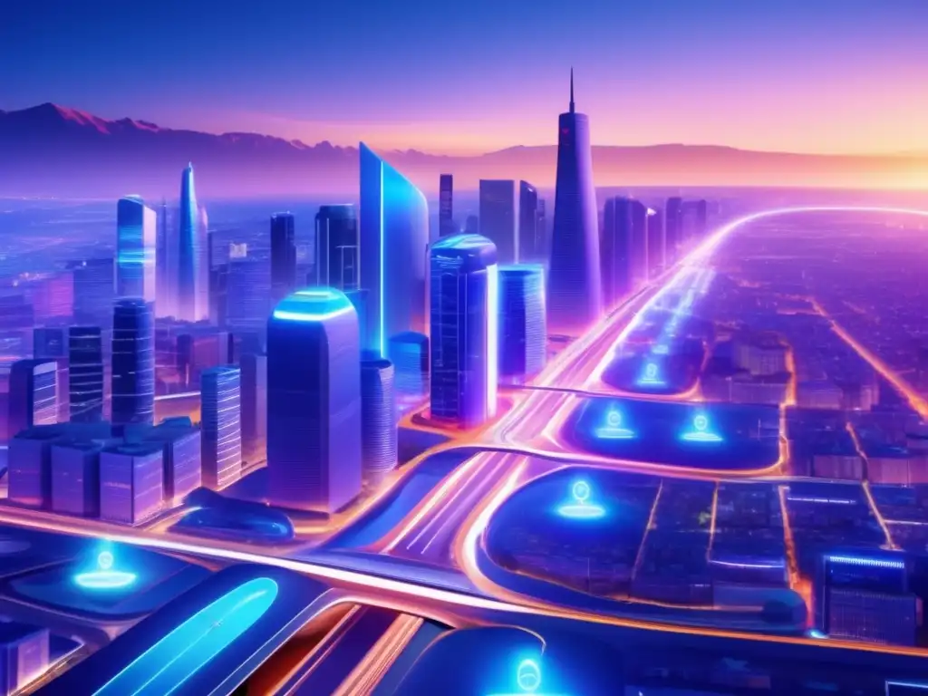 Ciudad futurista con IoT en la movilidad Futuro de la movilidad: Importancia de la IoT en la ciudad avanzada