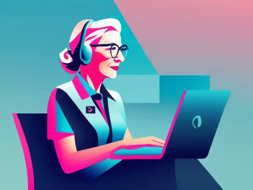 Importancia de Grace Hopper en la programación: imagen elegante y minimalista que representa su legado