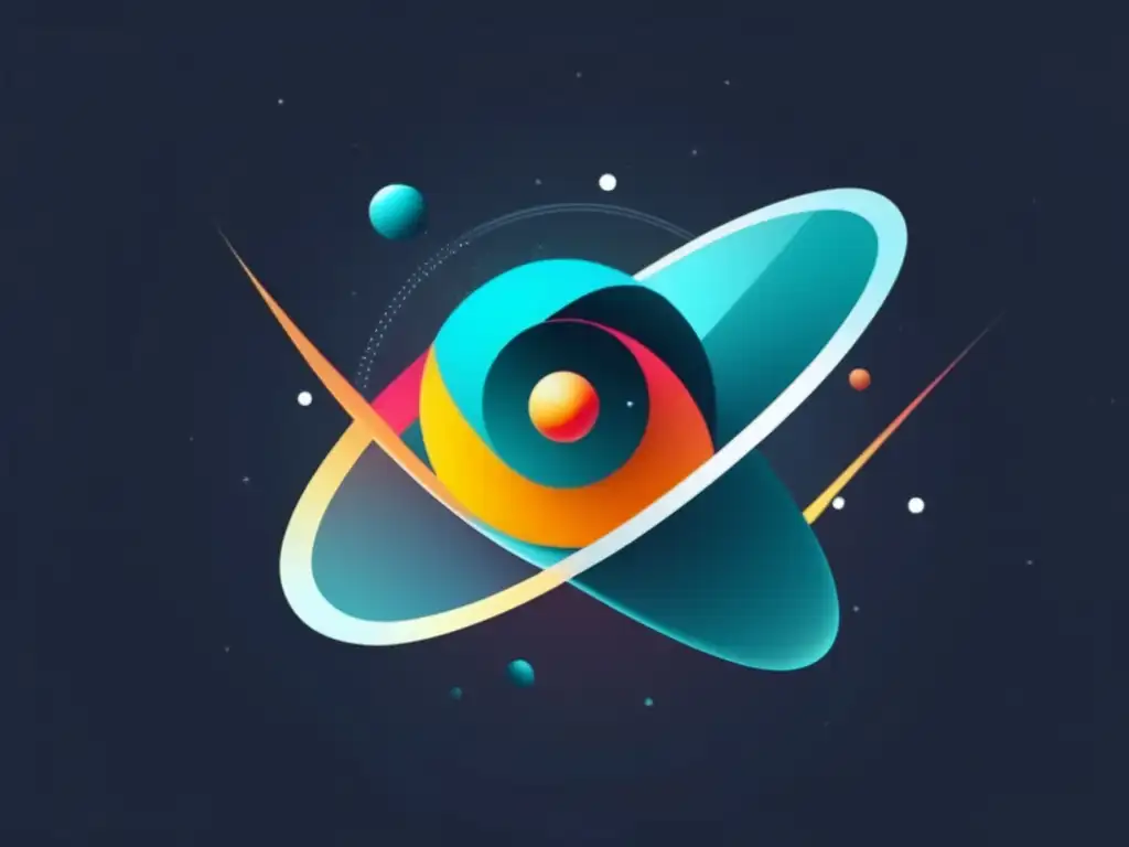Impacto tecnológico telescopio Hubble: imagen abstracta minimalista con diseño futurista y colores misteriosos