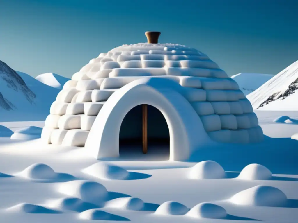 Tecnologías antiguas de los Inuit en el Ártico: iglú Inuit, arquitectura brillante y paisaje nevado