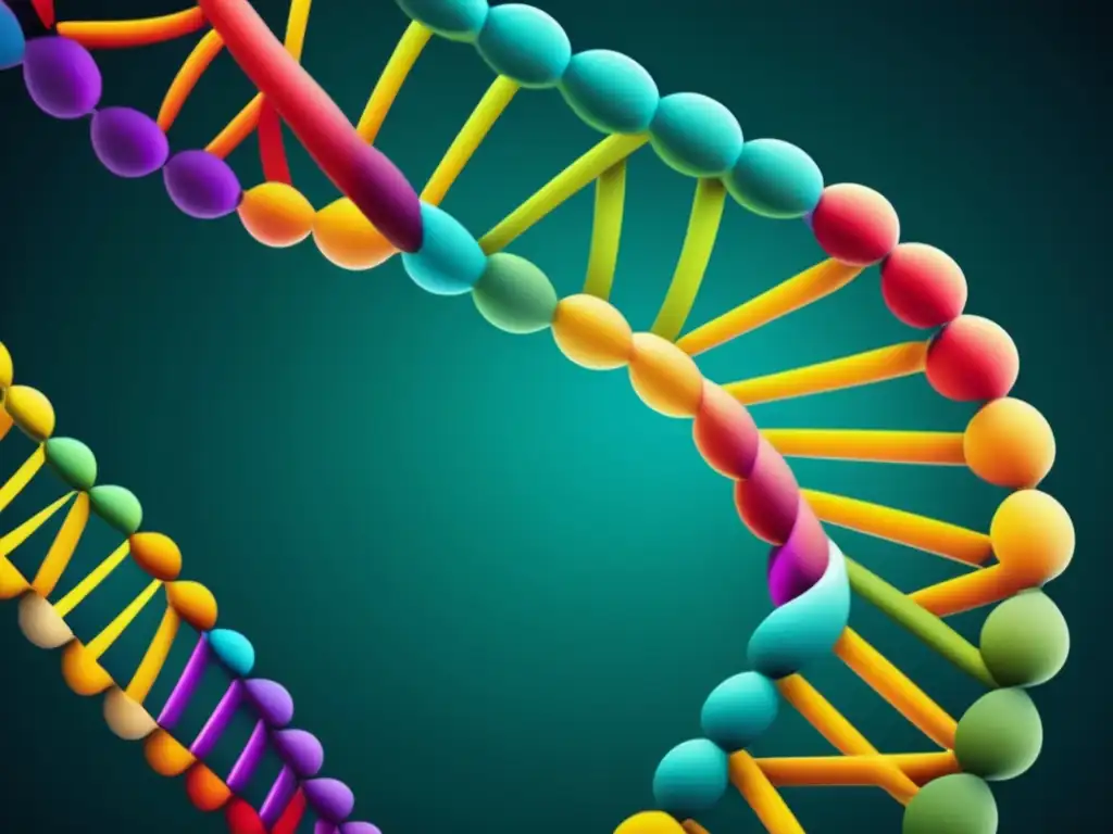 Importancia biotecnología sostenibilidad: ADN colorido y detallado simboliza diversidad, ética y limitaciones tecnológicas