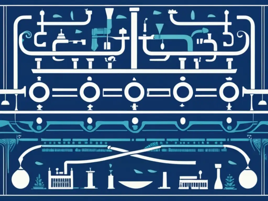 Tecnología hidráulica avanzada Azteca en imagen abstracta