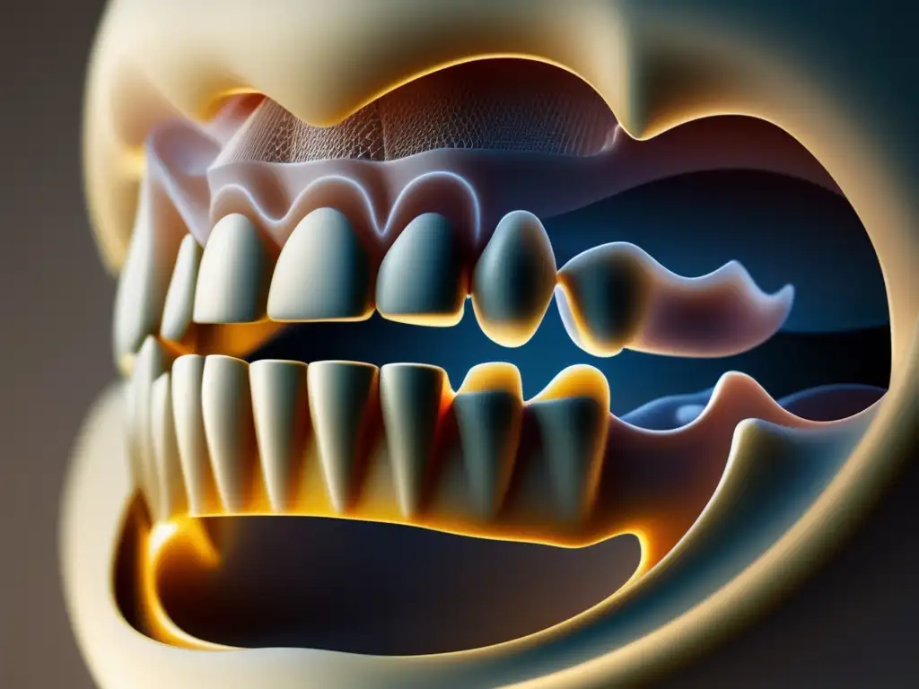 Avances tecnológicos en medicina dental: imagen abstracta de prótesis dental personalizada