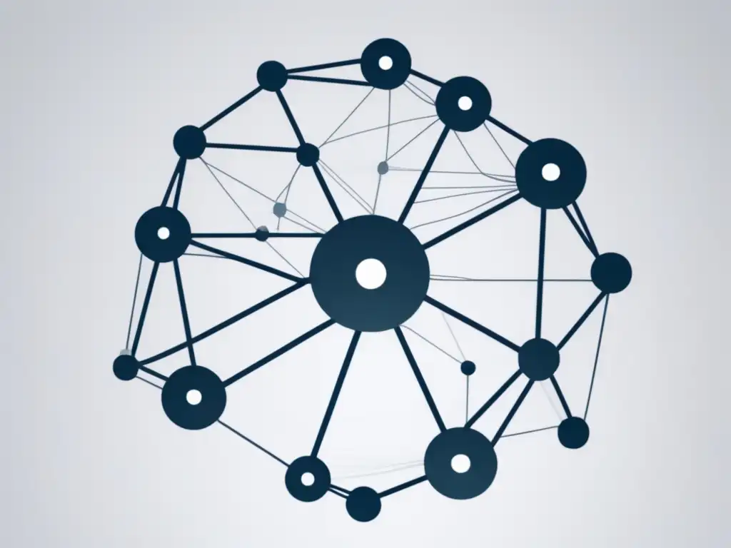 Impacto de la IA en las relaciones sociales: representación abstracta de redes interconectadas y escenarios sociales