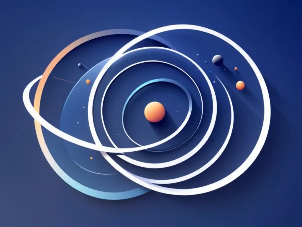 Órbitas satelitales en azul profundo Avances tecnológicos en satélites de recolección de datos - Imagen 8k detallada y abstracta de órbitas satelitales