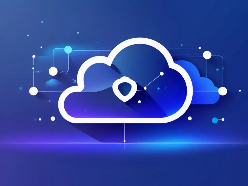 Importancia de la ciberseguridad en la nube: imagen ultradetallada con diseño minimalista y abstracto que representa capas de seguridad en la nube