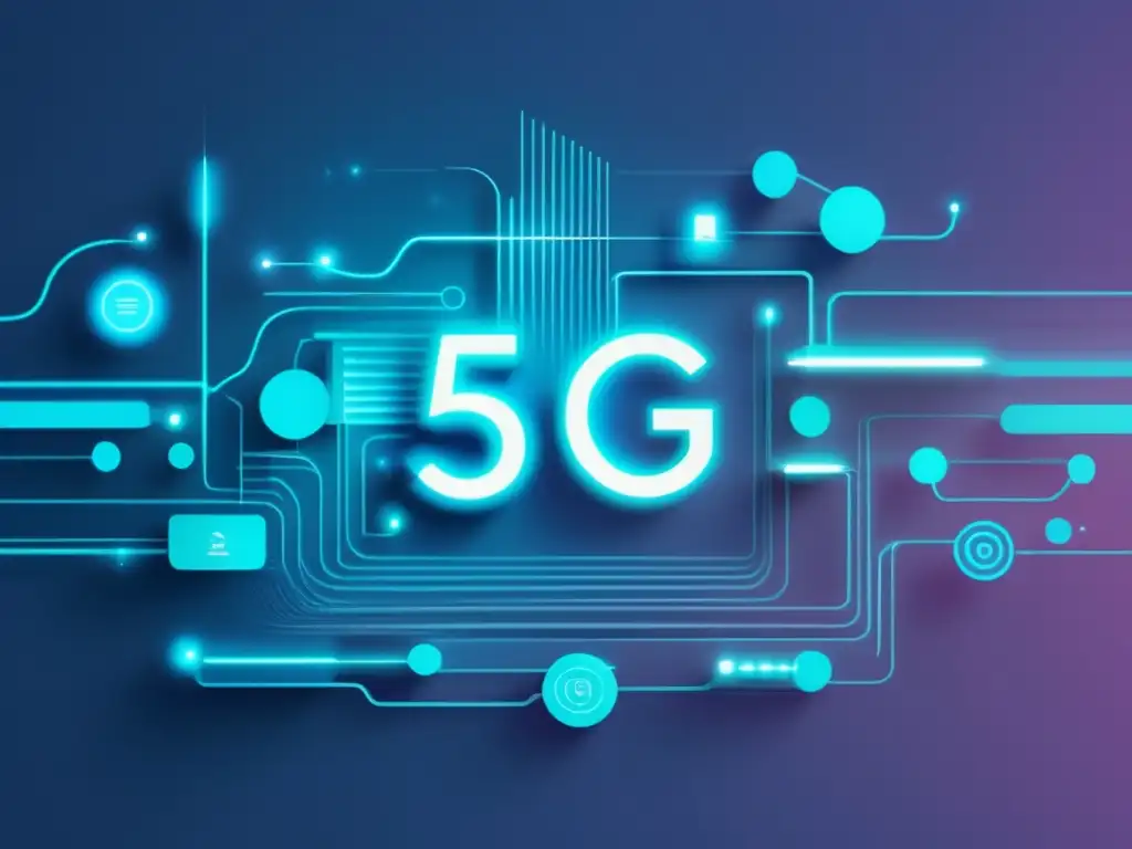 Impacto del 5G en la comunicación móvil: imagen abstracta minimalista con elementos tecnológicos