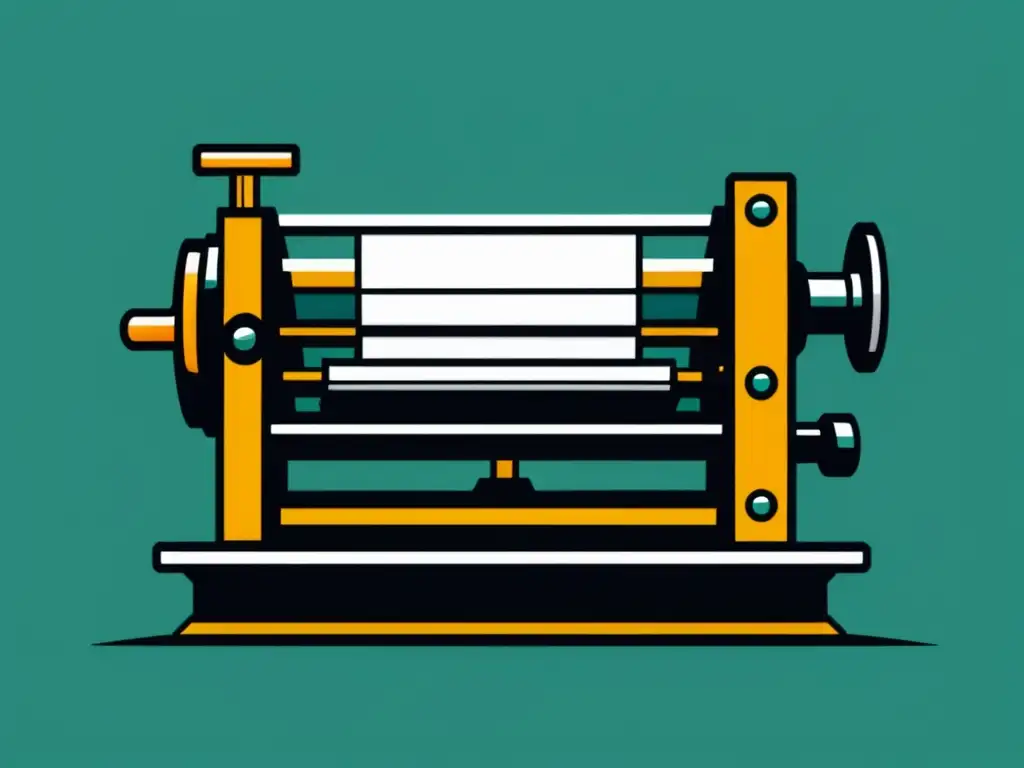 Representación minimalista de una imprenta: Importancia de la imprenta en la Ilustración