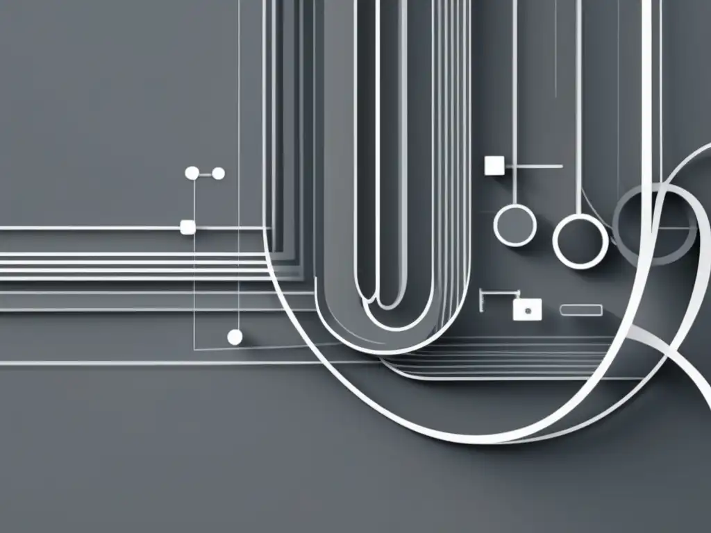 Filosofía tecnológica y humanidad en una imagen abstracta minimalista que representa la interacción entre ambos