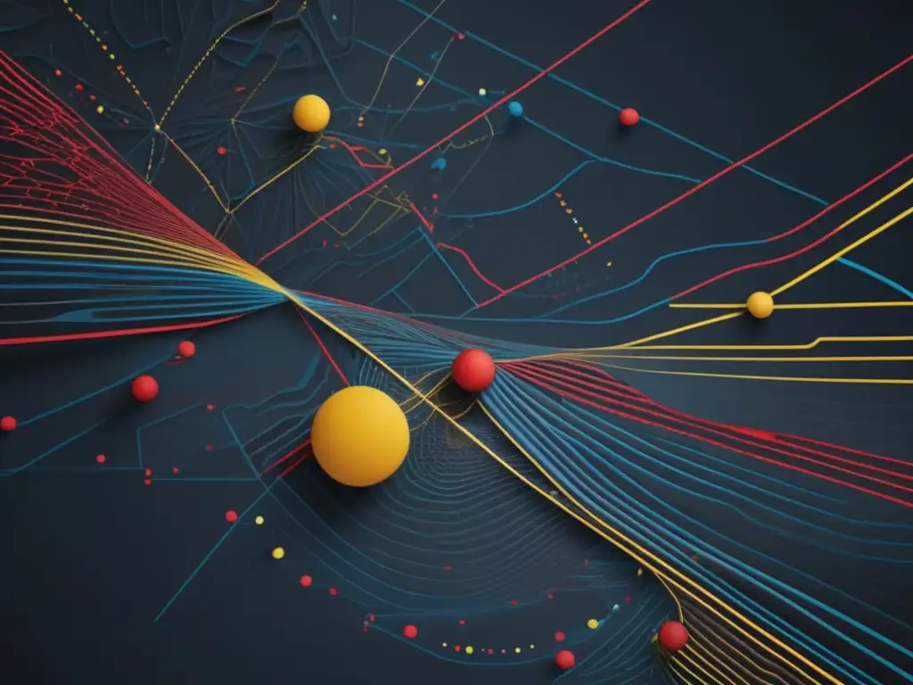 Técnicas de navegación y cartografía precolombina: imagen abstracta en 8k que representa redes de rutas y características geográficas