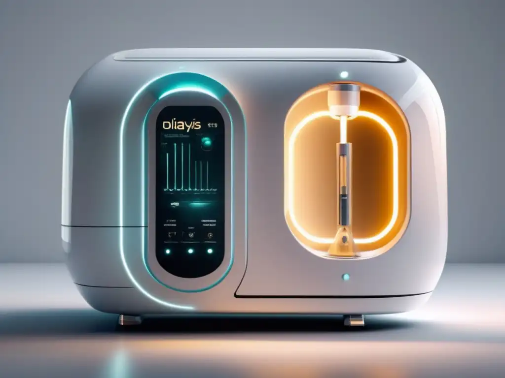 Tecnología de diálisis renal: Máquina futurista 8k con diseño minimalista y eficiente