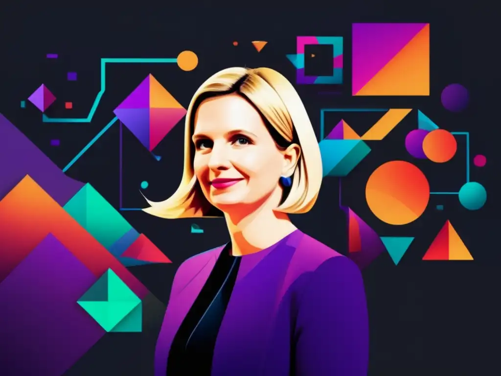 Evolución de Marissa Mayer en tecnología: imagen abstracta de alta resolución que representa sus logros y liderazgo en Google y Yahoo