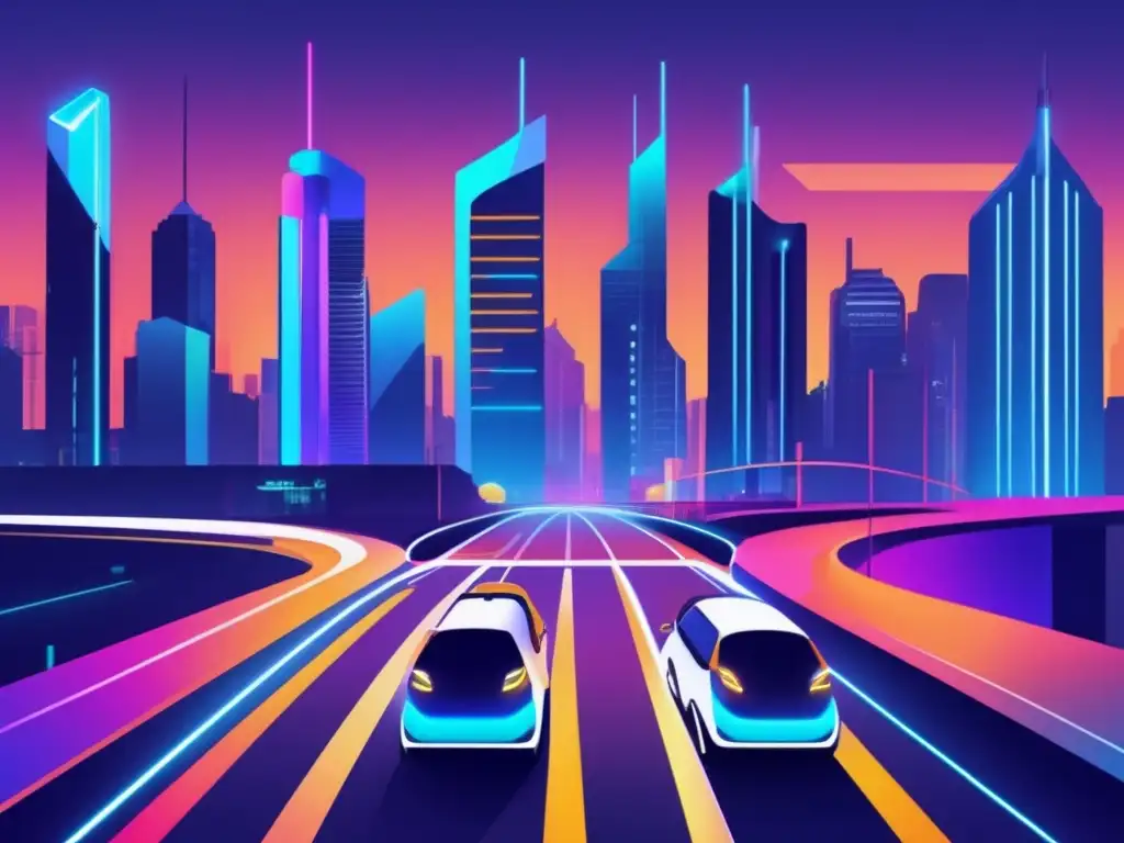 Movilidad compartida: ventajas y desafíos actuales - Ciudad futurista con transporte sostenible y diseño moderno