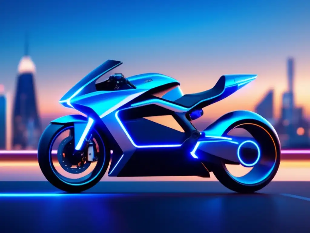 Elegante motocicleta eléctrica con diseño minimalista Motocicleta eléctrica minimalista evoca evolución tecnológica de las motos modernas
