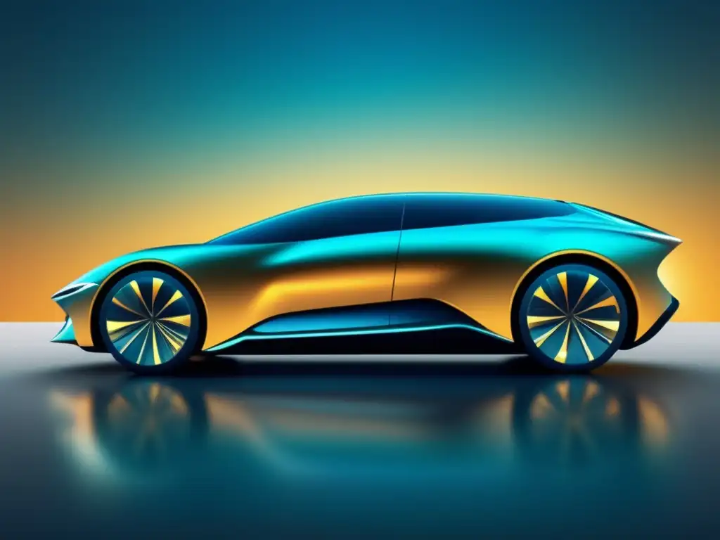 Movilidad sostenible con nanotecnología Beneficios y aplicaciones de la nanotecnología en movilidad con vehículo futurista y eficiente, diseño minimalista y avanzado