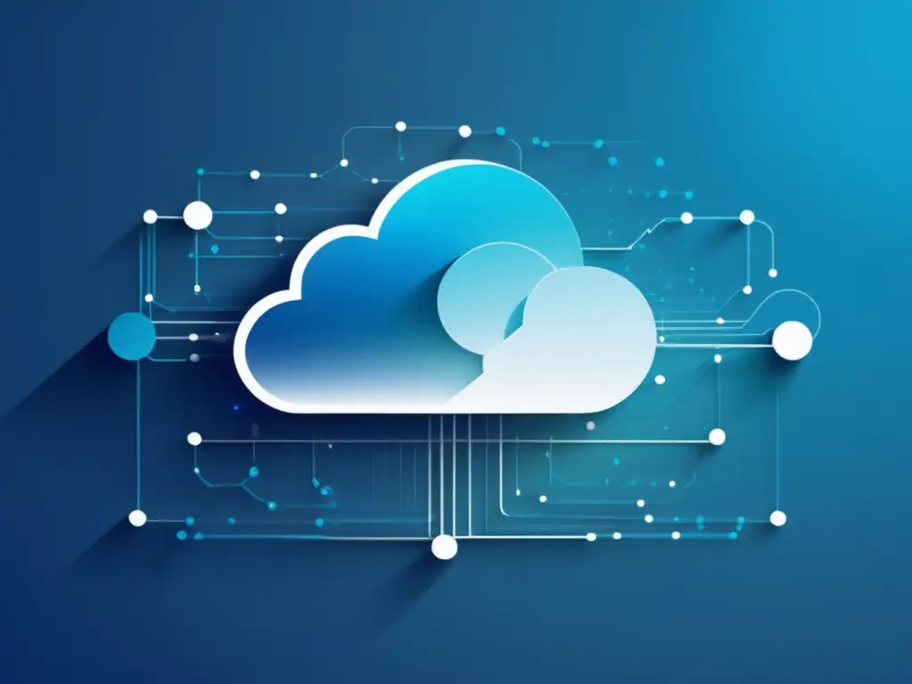 Beneficios de la computación en la nube: imagen abstracta de formación de nube con líneas y nodos interconectados