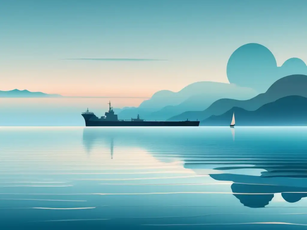 Paisaje oceánico abstracto Impacto transporte marítimo en comercio global
