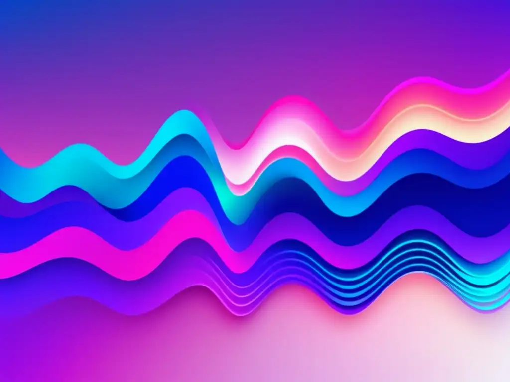 Transformación de la radiodifusión: el impacto del podcast - Ondas de sonido vibrantes en colores vibrantes, representando la visualización digital