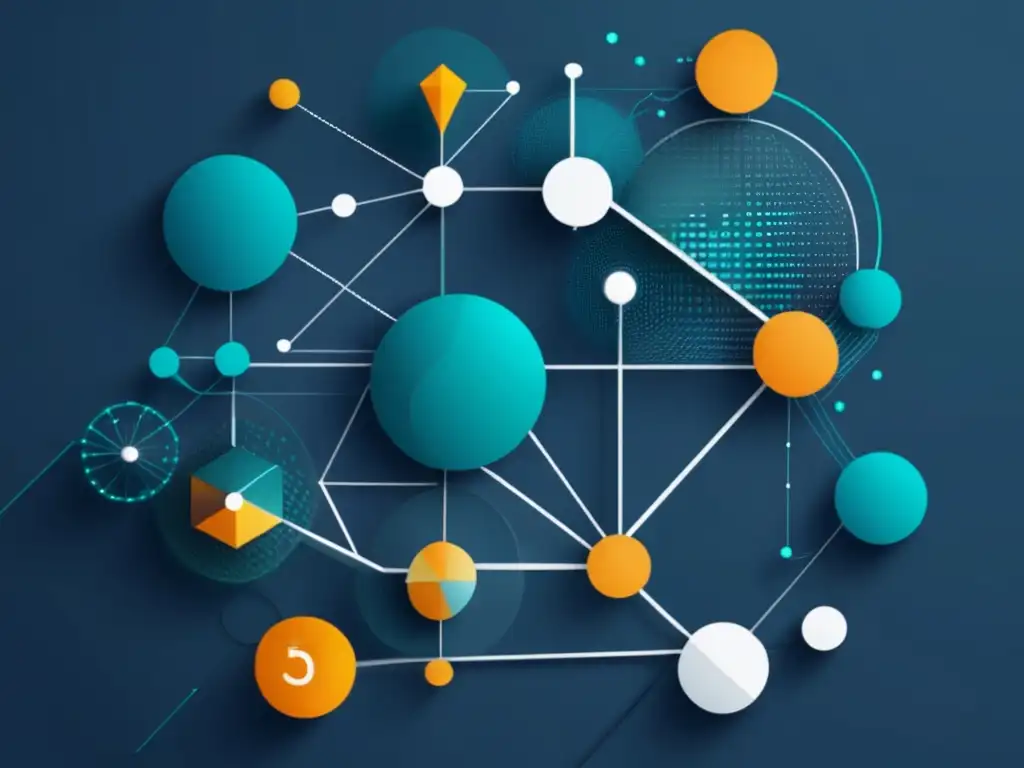 Impacto del 5G en la comunicación móvil: red minimalista con formas geométricas interconectadas