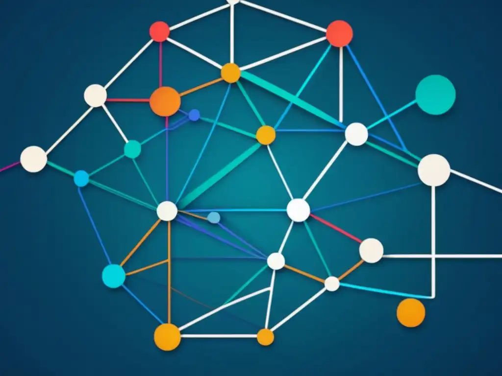 Historia de Hedy Lamarr y WiFi: Red abstracta, vibrante y conectada, simbolizando la innovación tecnológica y la contribución histórica