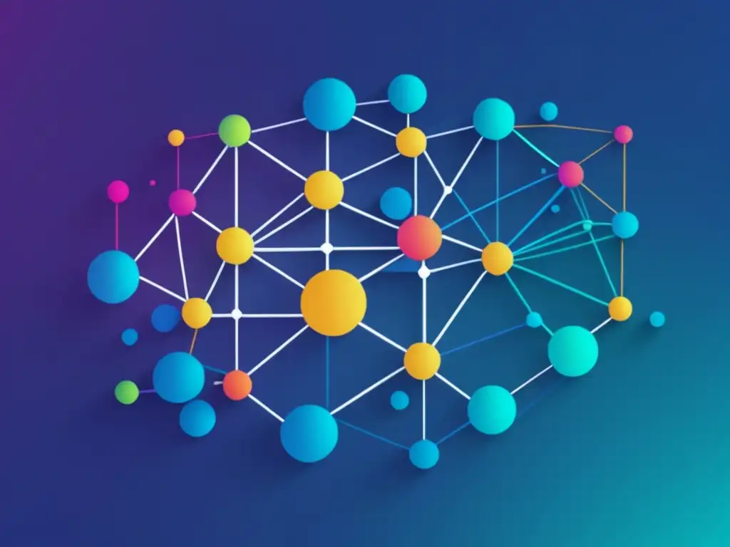 Impacto de IA en la sociedad: una red abstracta y minimalista que representa la complejidad y simplicidad de la Inteligencia Artificial