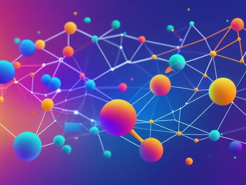 Impacto del Internet en la comunicación: imagen 8K minimalista y abstracta que representa la red interconectada y vibrante de comunicación digital